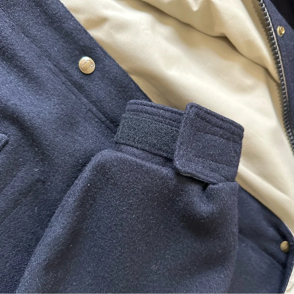 Vintage Woolrich Navy Wool Coat Mens XL Field Jacket Made in USA 30247 Blue